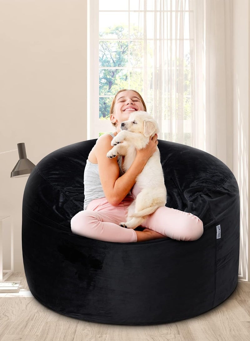 Comfy كيس حبوب مخملي كلاسيكي مريح باللون الأسود مقاس XL 2 - Image 2