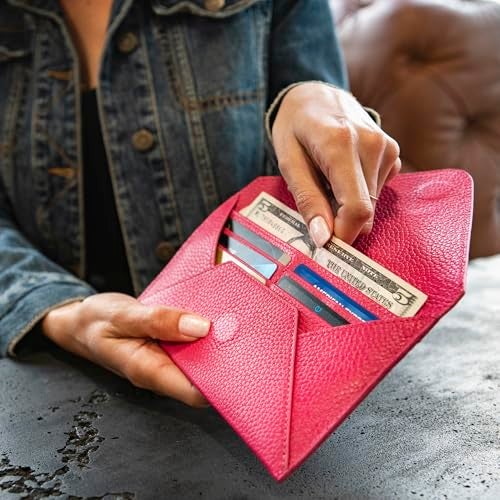 Otto Angelino Slim Genuine Leather Wallet Clutch - Multiple Slots Money, ID, Cards, Smartphone, RFID Blocking - Unisex - Image 3