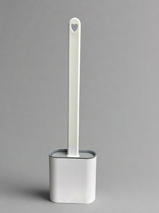 Zapsol Toilet Brush in Silicone Material with Hard Plastic Holder Comes with Slim Flex Brush Anti-drip Set, No-Slip Long Handle Soft Silicone Bristles (Multicolor) (Pack of_1+1) - Image 1