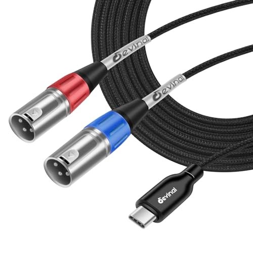 Devinal USB C to Dual XLR Audio Cable, Type C to XLR Male Output Stereo Cord - 10 FT Adapter for Amplifier, Speaker, Mixer Console, etc - Image 1