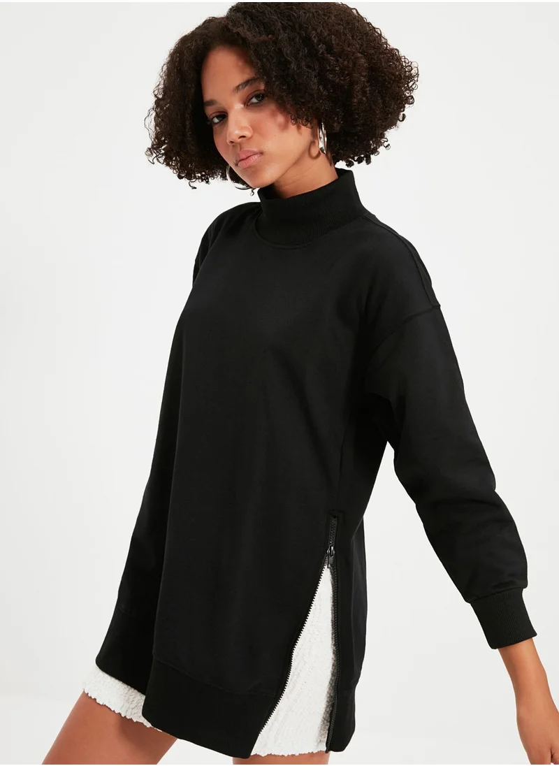 trendyol Side Zip Detail Sweatshirt