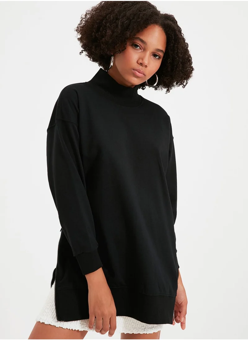 trendyol Side Zip Detail Sweatshirt