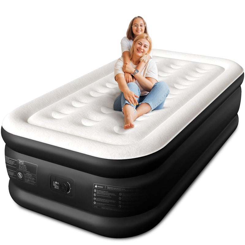 CHERIMOR Twin XL Air Mattress with Built-in Pump, 18" Raised Comfort, 80â€œ Length, 48Hr Leak-Proof Test, Upgraded Honeycomb Pillar Design, Supports 500 lbs, 2-Min Inflation for Home, Guests & Camping - Image 1