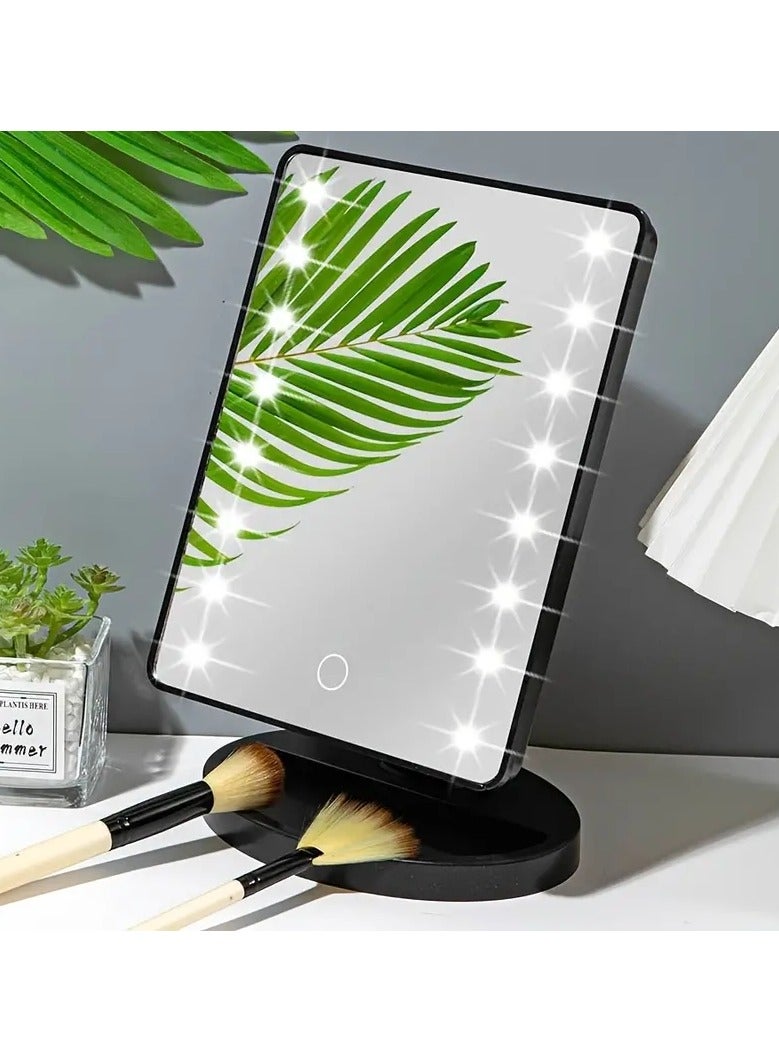 ORiTi 1 PC 16 LED USB Battery Dual Use Makeup Mirror Light Desktop Mirror Surface Rotatable Makeup Mirror Light 3-Speed Touch Screen Vanity Mirror  - Image 5