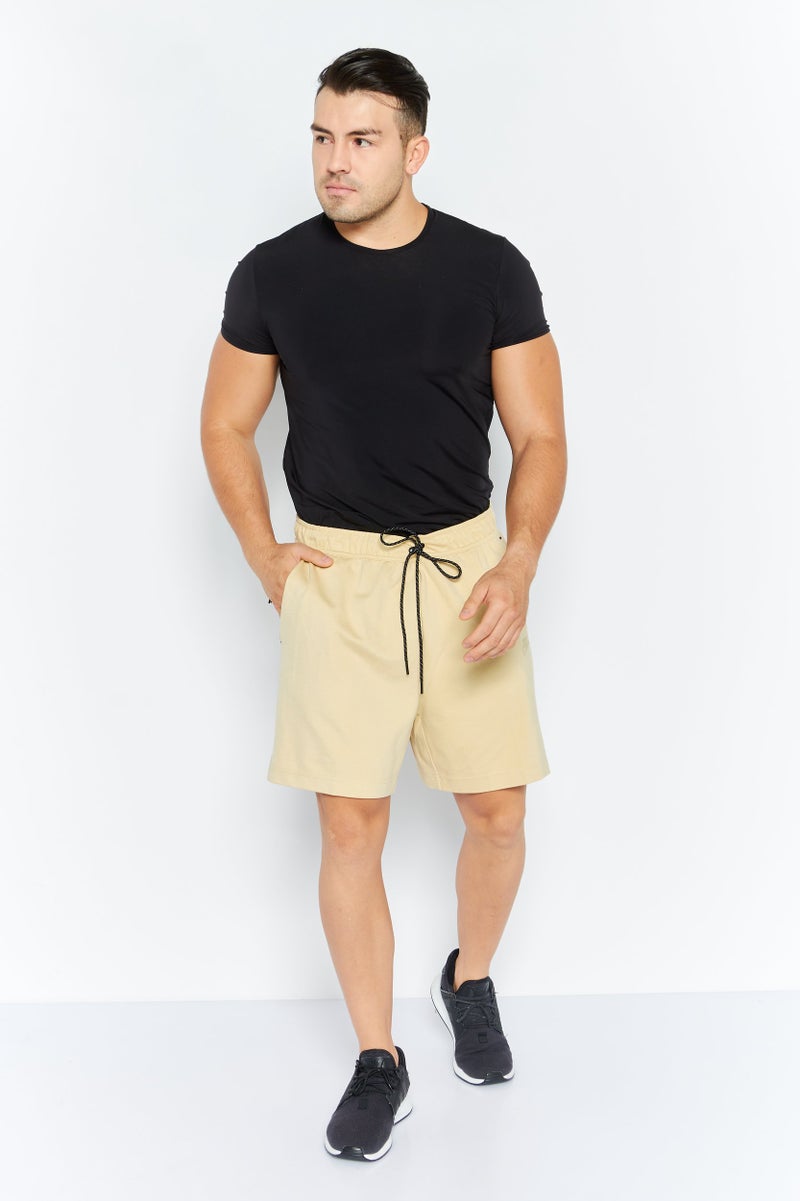 Nike Men Sportswear Fit Brand Logo Training Shorts, Beige - Image 4