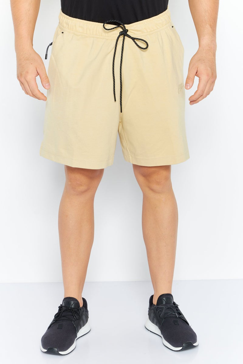 Nike Men Sportswear Fit Brand Logo Training Shorts, Beige - Image 1