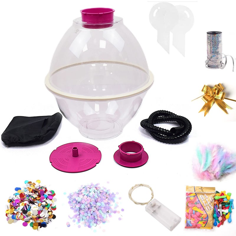 AIMEE-JL Balloon Stuffing Machine Stuffer Machine Kit Balloon Flower Bouquet Filling Port with LED Lights Small Balloons Sequin - Image 1