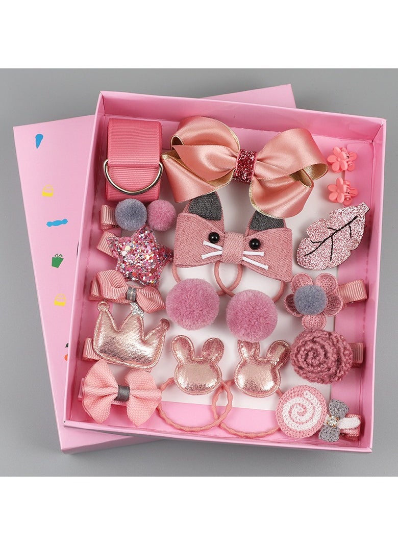 Goolsky 18 pieces of children hair jewelry suits baby hair clip ring princess headwear hair gift box set  - Image 1