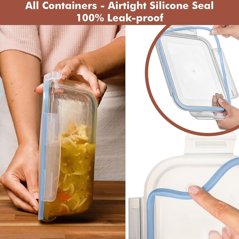 2 pack Large Glass Food Storage Containers with Lids - 1860ml / 63 Oz / 8 Cups - Image 4