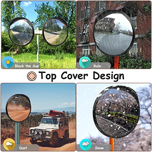 Hydencamm Driveway Mirror 𝟭𝟴" 𝗦𝗲𝗰𝘂𝗿𝗶𝘁𝘆 𝗠𝗶𝗿𝗿𝗼𝗿𝘀 𝗢𝘂𝘁𝗱𝗼𝗼𝗿, Blind Spot Convex Mirror with Adjustable Fixing Bracket, Wide Angle Clear View for Garage Home Parking Factory Office - Image 3