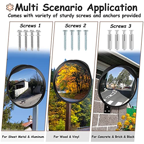 Hydencamm Driveway Mirror 𝟭𝟴" 𝗦𝗲𝗰𝘂𝗿𝗶𝘁𝘆 𝗠𝗶𝗿𝗿𝗼𝗿𝘀 𝗢𝘂𝘁𝗱𝗼𝗼𝗿, Blind Spot Convex Mirror with Adjustable Fixing Bracket, Wide Angle Clear View for Garage Home Parking Factory Office - Image 4