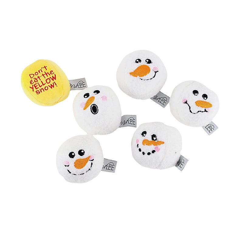 Midlee Snowball Fight Plush Dog Toy 3 Indoor Christmas Games for Pets - Image 2