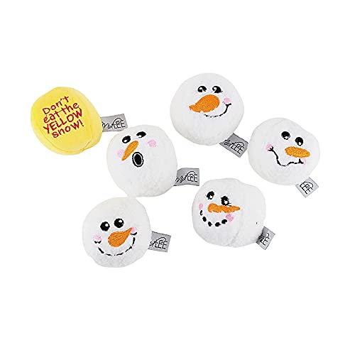 Midlee Snowball Fight Plush Dog Toy 3 Indoor Christmas Games for Pets - Image 1