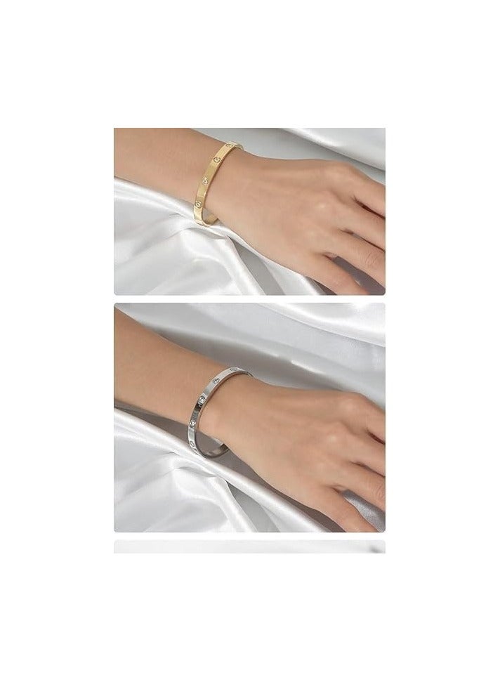 Fayrouz Jewellery Love bracelets with zircon stones. Made of stainless steel, cubic zirconia filled with gold and silver for teenage girls - Image 2