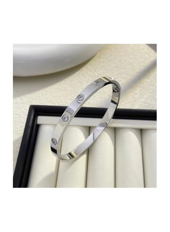 Fayrouz Jewellery Love bracelets with zircon stones. Made of stainless steel, cubic zirconia filled with gold and silver for teenage girls - Image 4