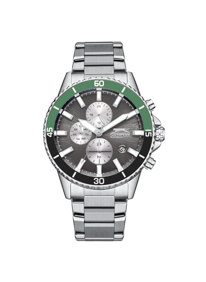 Slazenger SLAZENGER SL.9.2410.2.03 Men's Multi Function Display Watch & Metal Strap Silver