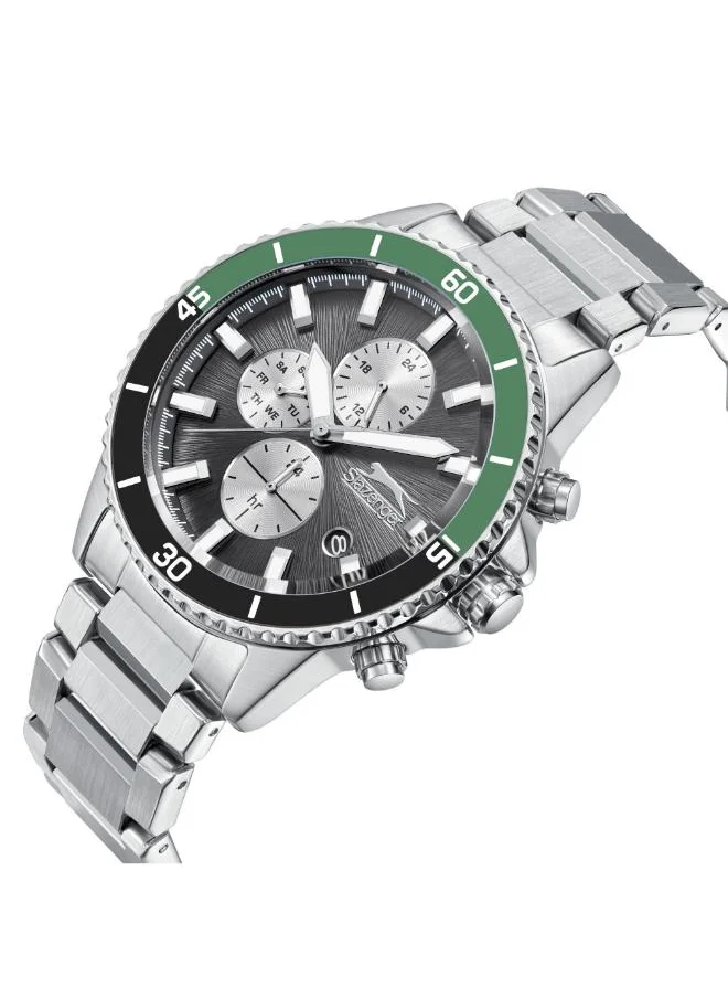 Slazenger SLAZENGER SL.9.2410.2.03 Men's Multi Function Display Watch & Metal Strap Silver