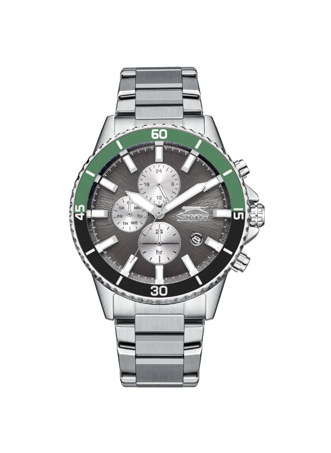 Slazenger Men's Multi Function Display Watch With Silver Metal Strap - SL.9.2410.2.03