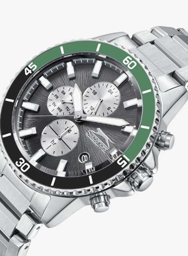 Slazenger Men's Multi Function Display Watch With Silver Metal Strap - SL.9.2410.2.03