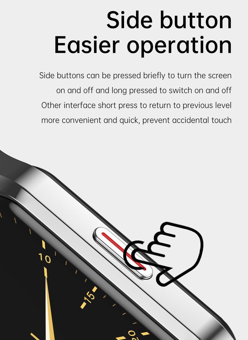 AROAQ H60 Smart Watch Bluetooth Calling Body Temperature Heart Rate Smartwatch IP67 Waterproof Sports Fitness Tracker Watches For Men And Women With Black Silicone Strap - Image 4