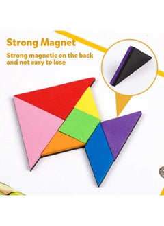 kizh Travel Tangram Puzzle Magnetic Puzzle Book Game Road Trip Game Jigsaw Shapes Dissection Stem Games With Solution Iq Educational Toy For Kid Adult Challenge Brain Teasers 240 Patterns(2Pcs Tangrams)  - Image 4