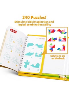 kizh Travel Tangram Puzzle Magnetic Puzzle Book Game Road Trip Game Jigsaw Shapes Dissection Stem Games With Solution Iq Educational Toy For Kid Adult Challenge Brain Teasers 240 Patterns(2Pcs Tangrams)  - Image 5