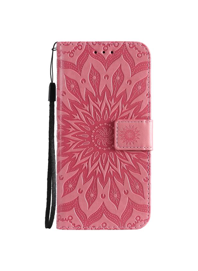 زبون جراب لهاتف iPhone 13 مطبوع عليه نقشة عباد الشمس، جراب من جلد البولي يوريثان قابل للطي أفقيًا مع حامل وفتحات للبطاقات ومحفظة وحبل تثبيت - Image 2