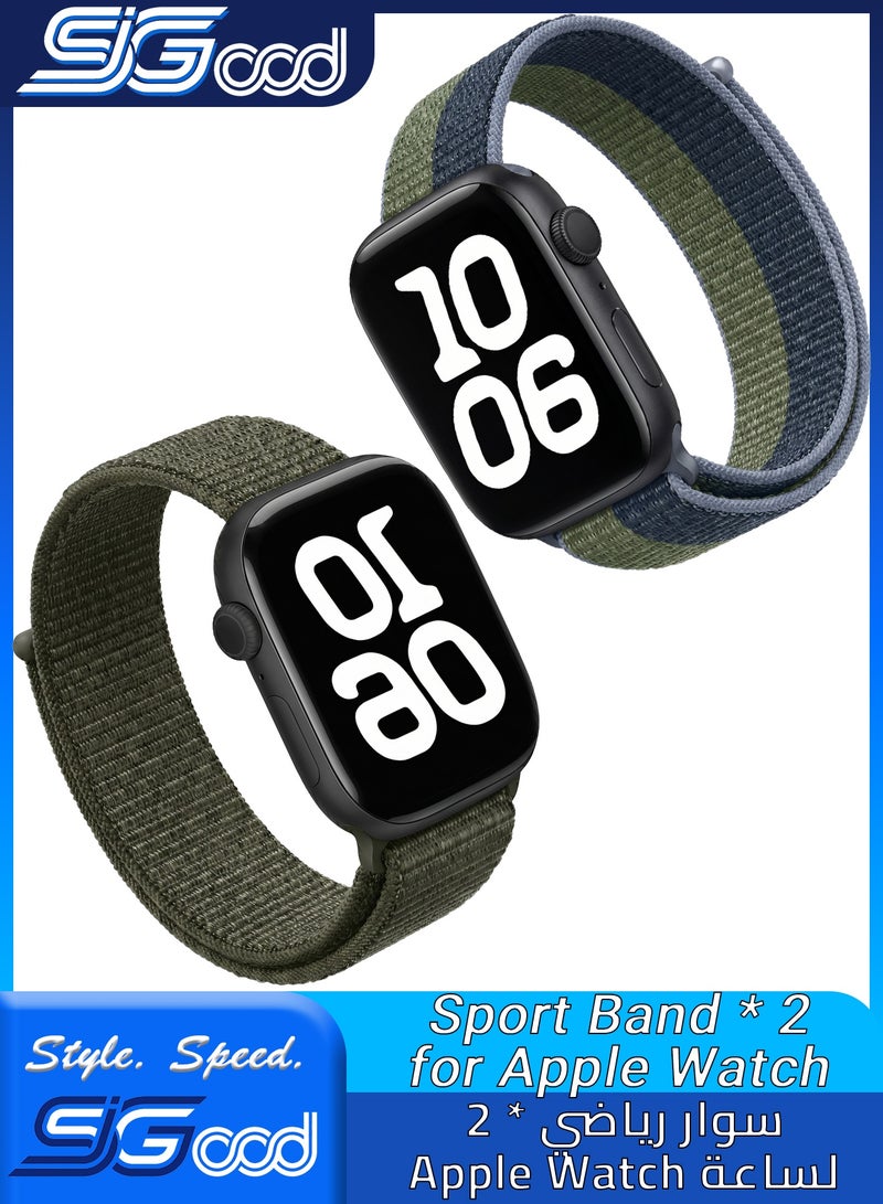 SIGood Nylon Loop Sport Band Compatible with Apple Watch Bands 44mm 45mm 46mm 49mm 42mm for Women Men, iWatch Wrist Straps for Ultra 3 2, Se, Series 11 10 9 8 7, Breathable, Soft Band Ideal for Outdoor - Image 1