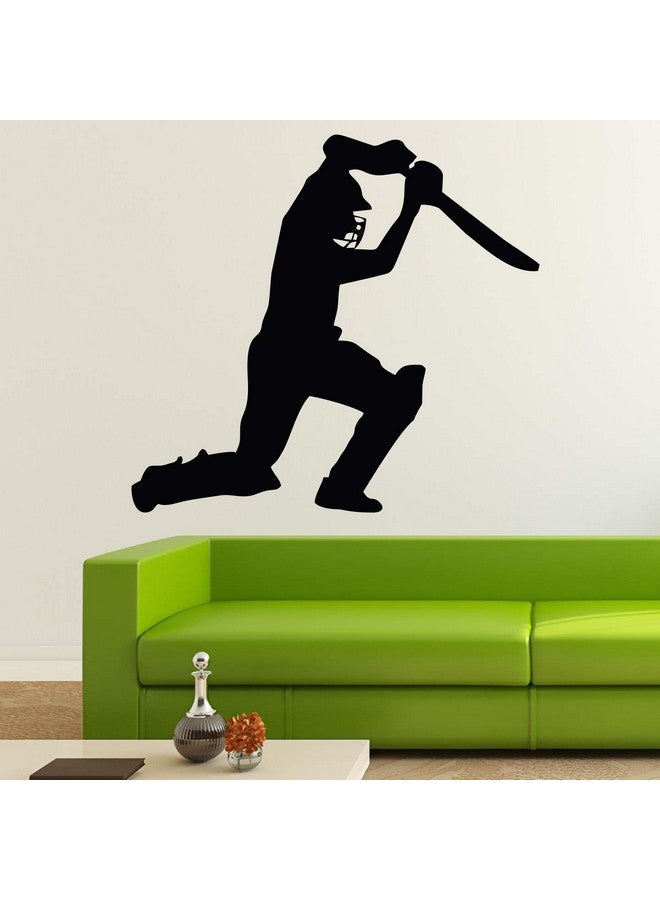 StickMe 'Cricket Off Drive Batsman Shot Wall Sticker ' -SM287 (Multi Colour, Vinyl - 100cm X 100 cm) - Image 1