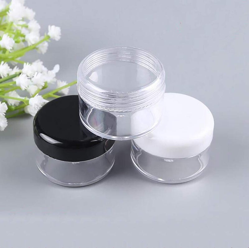 vipolish 24 Pcs 15ML 0.5OZ Round Shaped Refillable Clear Container with White Plastic Screw Cap Lid for Makeup Water Lotion Cream Nail Powder Sample Storage Bottle Jar - Image 2