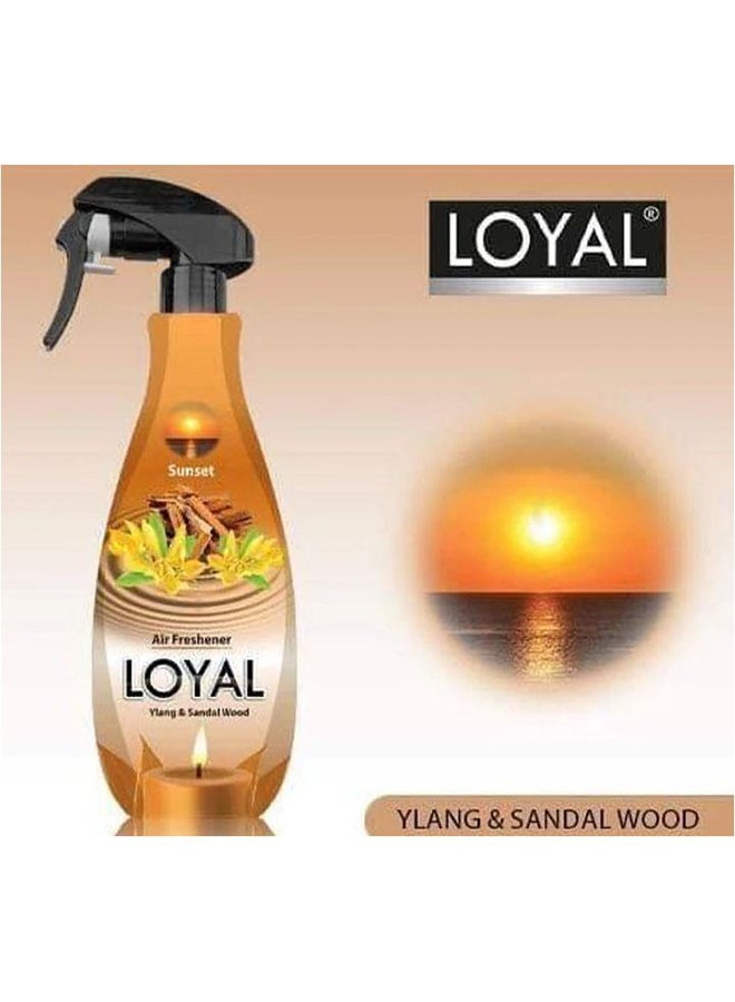 loyal معطر جو مركز برائحة خشب اليلانج وخشب الصندل من لويال للمنزل والمكتب وداخل السيارة، 450 مل، عند غروب الشمس - Image 2