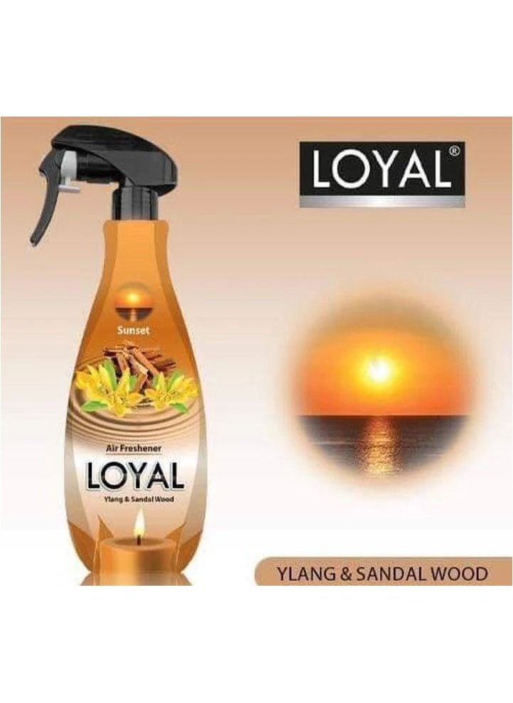 loyal - Loyal Ylang & Sandal Wood Fragrance Concentrated Air Freshener For Home, Office, Inside Car, 450ml, Sunset - Image 1