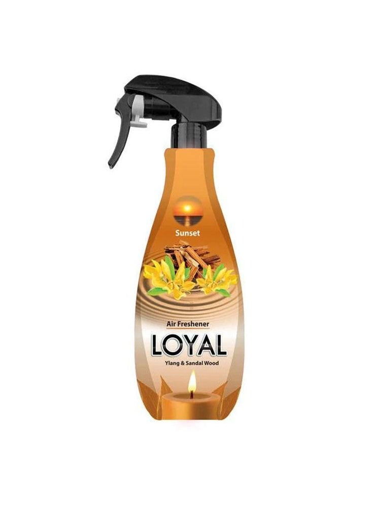 loyal - Loyal Ylang & Sandal Wood Fragrance Concentrated Air Freshener For Home, Office, Inside Car, 450ml, Sunset - Image 1