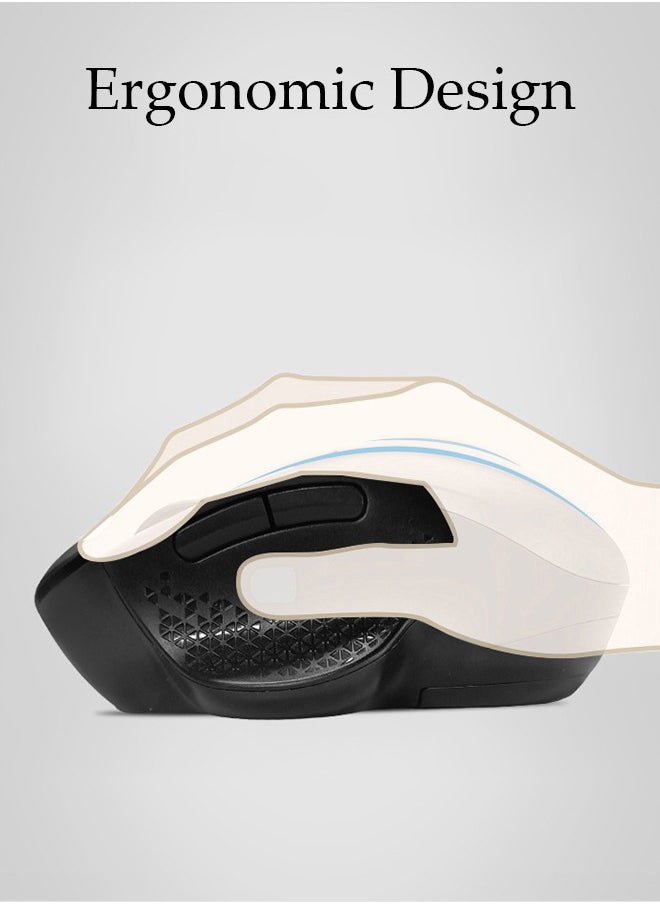 DUNISO - Bluetooth Mouse Wireless Mouse with 6 Buttons 3 Adjustable DPI Levels Ergonomic Computer Mouse for Laptop Computer Mac PC Windows Chromebook Notebook - Image 1