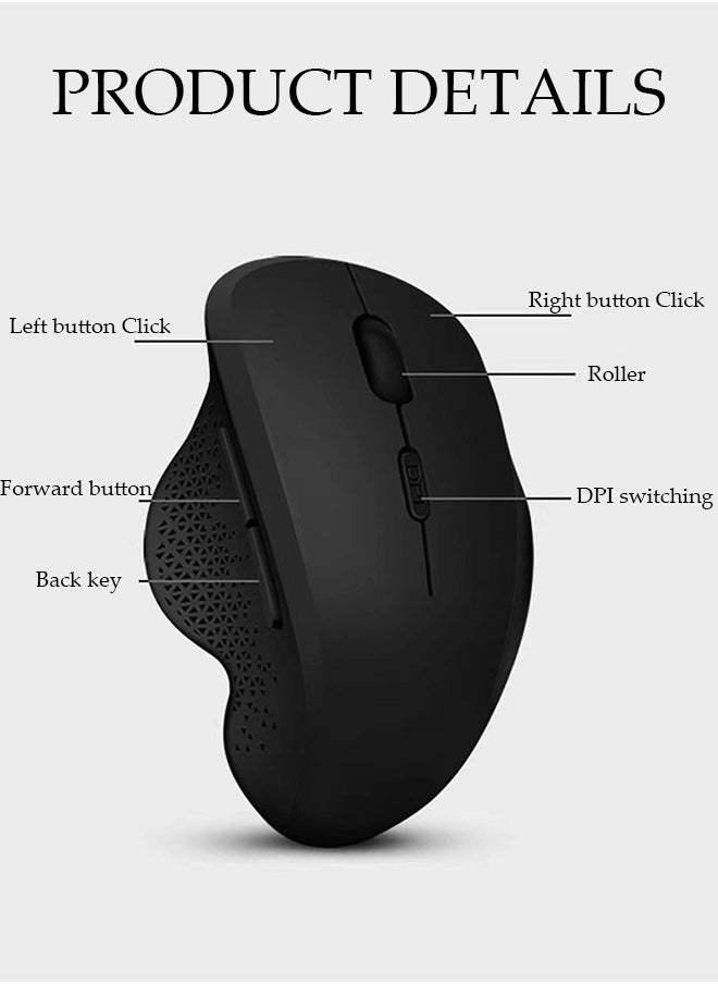 DUNISO - Bluetooth Mouse Wireless Mouse with 6 Buttons 3 Adjustable DPI Levels Ergonomic Computer Mouse for Laptop Computer Mac PC Windows Chromebook Notebook - Image 1