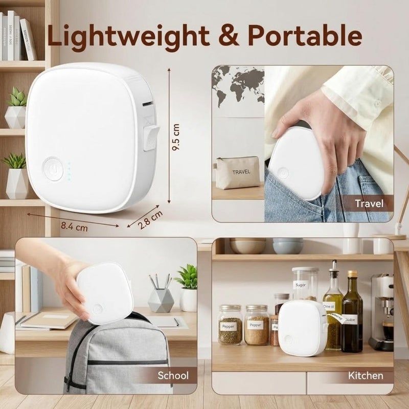 Mini Label Maker Machine with Tape, Portable Bluetooth Mini Label Printer, Wireless Thermal Label Maker, Waterproof Rechargeable, Built-in Cutter, for Home, Office, Kitchen White - Image 4