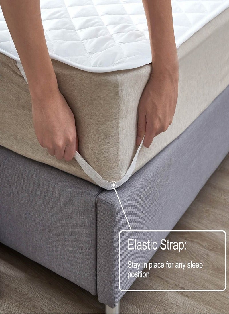 Blueberry Ultra Soft Comfort Mattress Protector Mattress Topper Cover 4 Corner Elastic 160x200cm  - Image 3