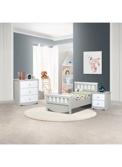 DANUBE HOME Hazel 70X130 Toddler Bed Stylish And Safe Bed For Kids Comfortable And Durable Design Perfect Size For Toddlers Elegant Bedroom DÃ©cor For Little Ones - Light Beige And White  - Image 1