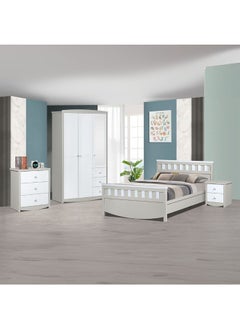 DANUBE HOME Hazel 70X130 Toddler Bed Stylish And Safe Bed For Kids Comfortable And Durable Design Perfect Size For Toddlers Elegant Bedroom DÃ©cor For Little Ones - Light Beige And White  - Image 2