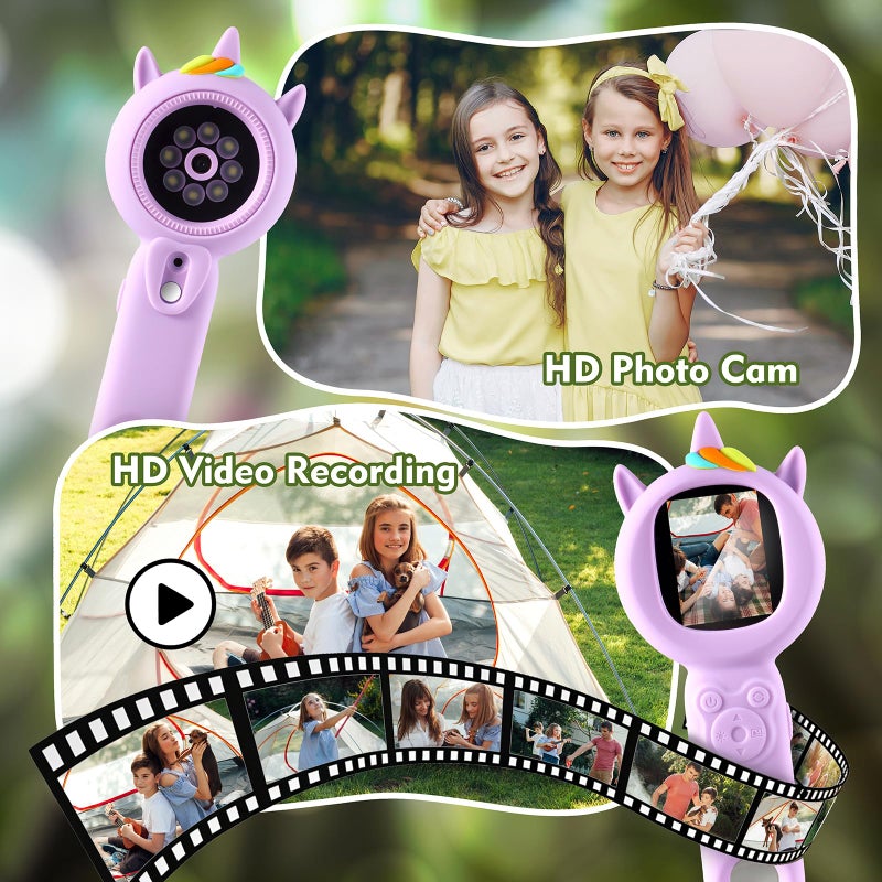 FHskFH Kids Microscope- 500x Magnification,16X Zoom,Handheld Microscope for Kids with HD Cam,Portable Science Learning Tool,Christmas Birthday Gifts for Boys Girls Aged 3-12 (Purple) - Image 4
