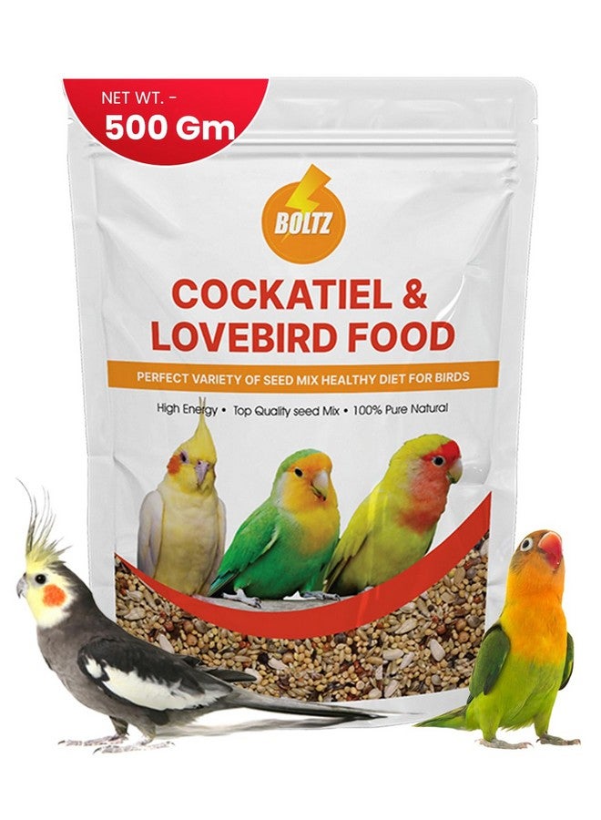 Boltze طعام بذور الطيور البالغة للكوكتيل والطيور العاشقة مزيج من البذور - دخن ذيل الثعلب، الدخن الأصفر، بذور الكناري، بذور عباد الشمس، مزيج من البذور للطيور العاشقة والكوكتيل (مزيج من البذور 500 جرام) - Image 1