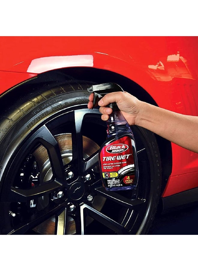 Black Magic Long Lasting Extreme Shine Tire Wet Spray Clear 680 ml BM23 - Image 3