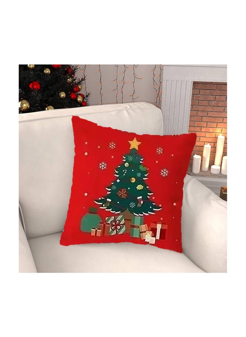 PRINTSHOP4ME - Pack Of 4 Christmas Cushion Covers Without Filler-45x45 CM Square Covers–Festive Decorative Pillow Cases For Sofa,Couch And Bed–Perfect For Holiday Home Decor - Image 1