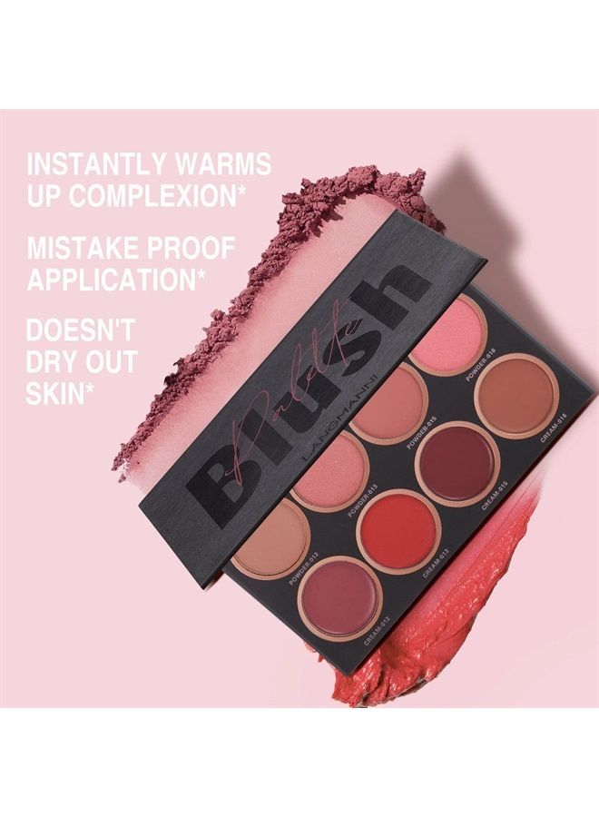 Sumeitang 8 Colors Face Blush Palette, Matte Mineral Blush Powder Bright Shimmer Face Blush for Cheek and Eye Shadow Make-up, Contour and Highlight Palette, Women Facial Makeup Plate - Image 2