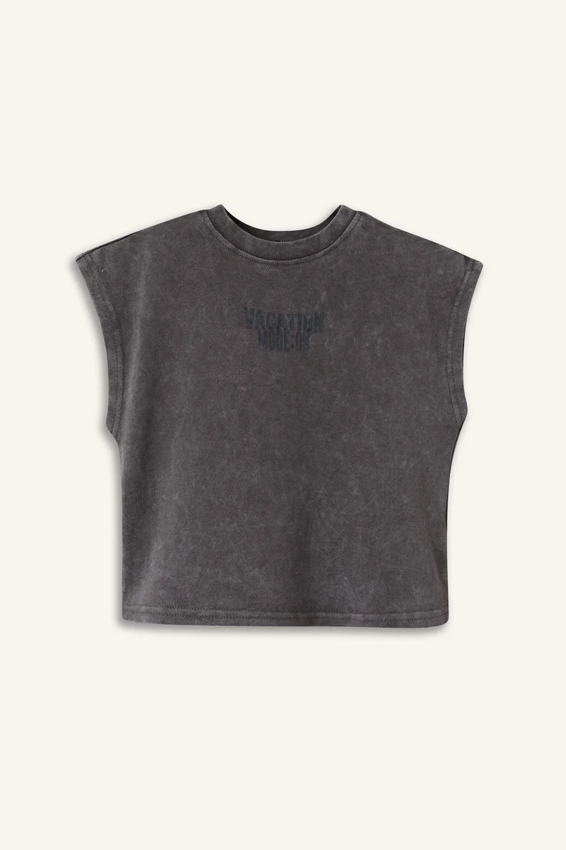 ديفاكتو Baby Boy Oversize Fit Slogan Tank Top