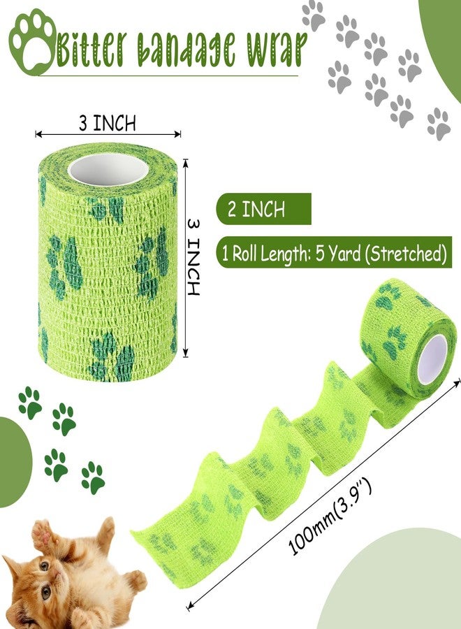 Threlaco 6 Rolls No Chew Bandage for Dogs Bitter Bandage Wrap for Dogs Wound Wrap(Green,3 Inches X 5 yd) - Image 2