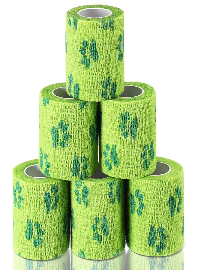 Threlaco 6 Rolls No Chew Bandage for Dogs Bitter Bandage Wrap for Dogs Wound Wrap(Green,3 Inches X 5 yd) - Image 1