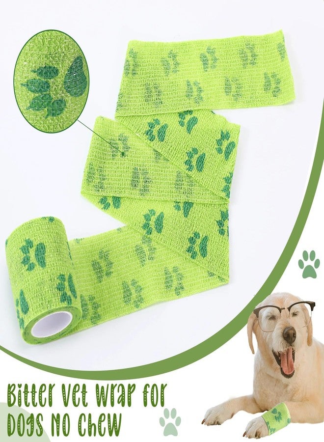 Threlaco 6 Rolls No Chew Bandage for Dogs Bitter Bandage Wrap for Dogs Wound Wrap(Green,3 Inches X 5 yd) - Image 3