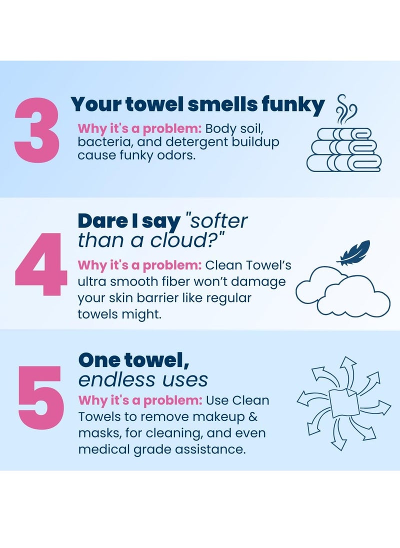 CLEAN SKIN - Clean Skin Club clean towels XL 100% USDA biobased face towel disposable face towelette makeup remover dry wipes ultra soft 50 ct 1 pack - Image 1