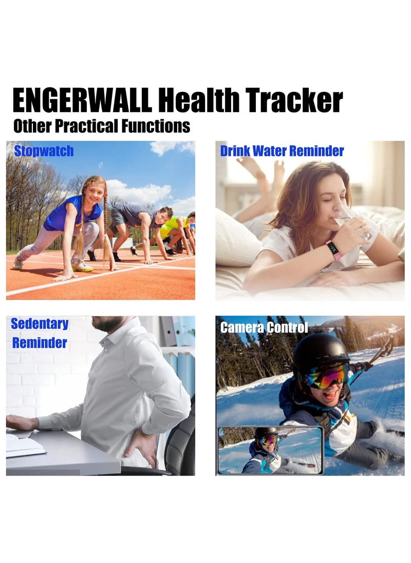 W4YOU - Fitness Tracker with Step Counter ,Calories,Stopwatch,IP68,Health Tracker with Heart Rate Monitor,Sleep Tracker,Blood Oxygen,Temperature,Smartwatch,Camera Control, Message Notifications - Image 1